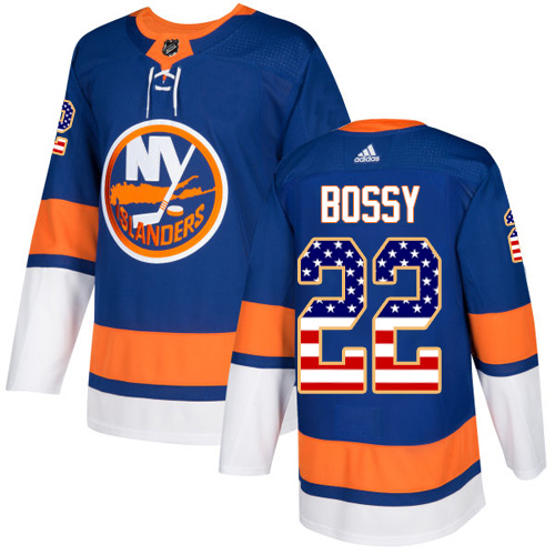 Kinder New York Islanders Eishockey Trikot Mike Bossy #22 Authentic Königsblau XUSA Flag Fashion